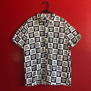 H&M Graphic Good/Bad Button Down Shirt